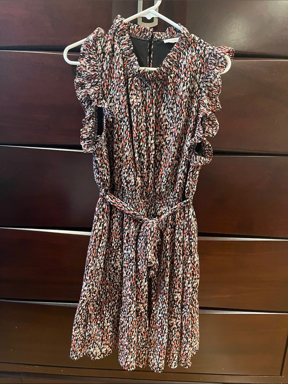 Women’s Ruffle-Sleeve Printed Dress